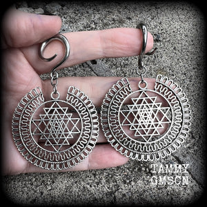 Sri yantra ear hangers