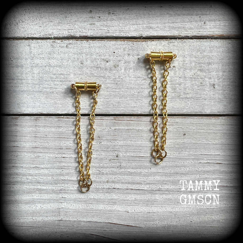 DIY Magnetic clasp and chain for tunnel dangles-6mm 2 gauge