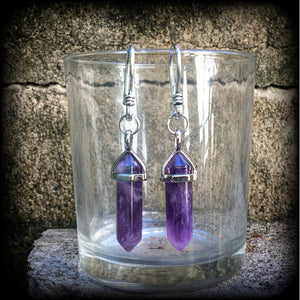 Amethyst ear hangers