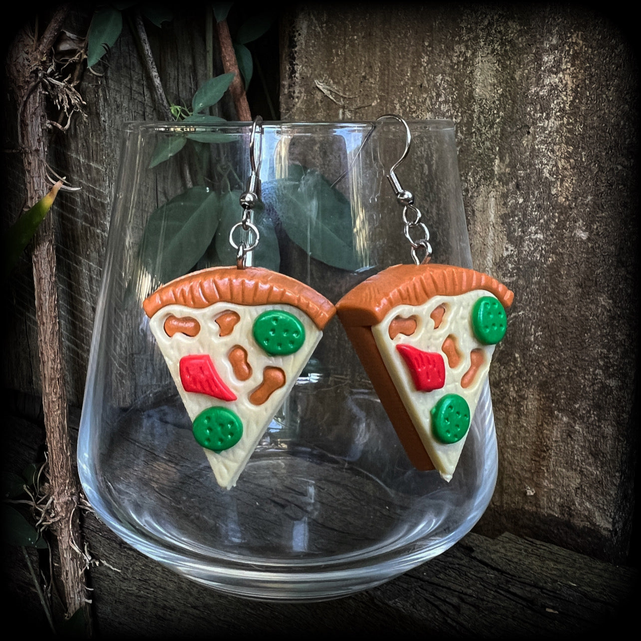 Pizza earrings-Pizza jewelry