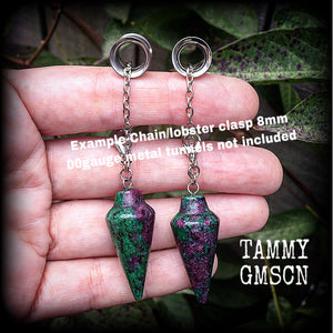 Gemstone tunnel earrings 