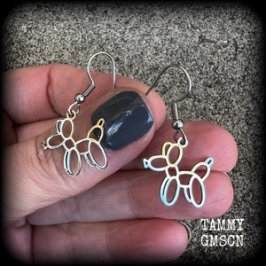 Balloon animal earrings-Dog earrings