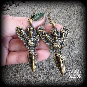 Bronze Garuda earrings-Ethnic earrings