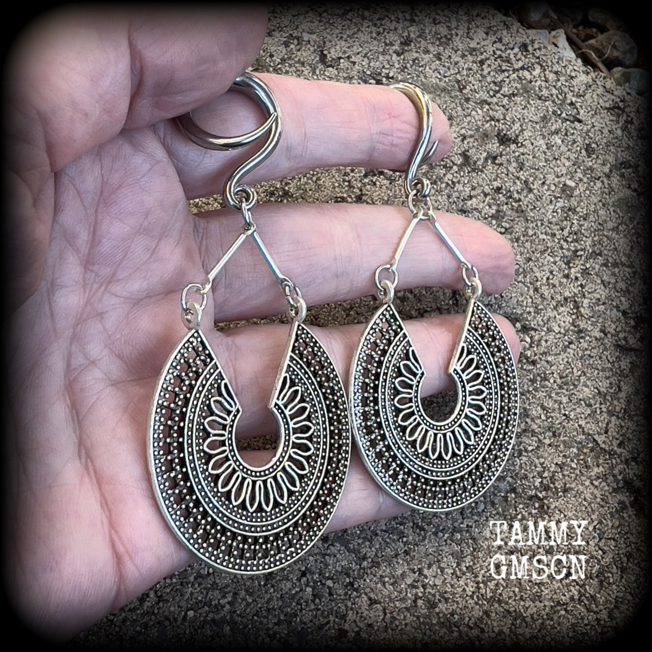 Mandala gauged earrings