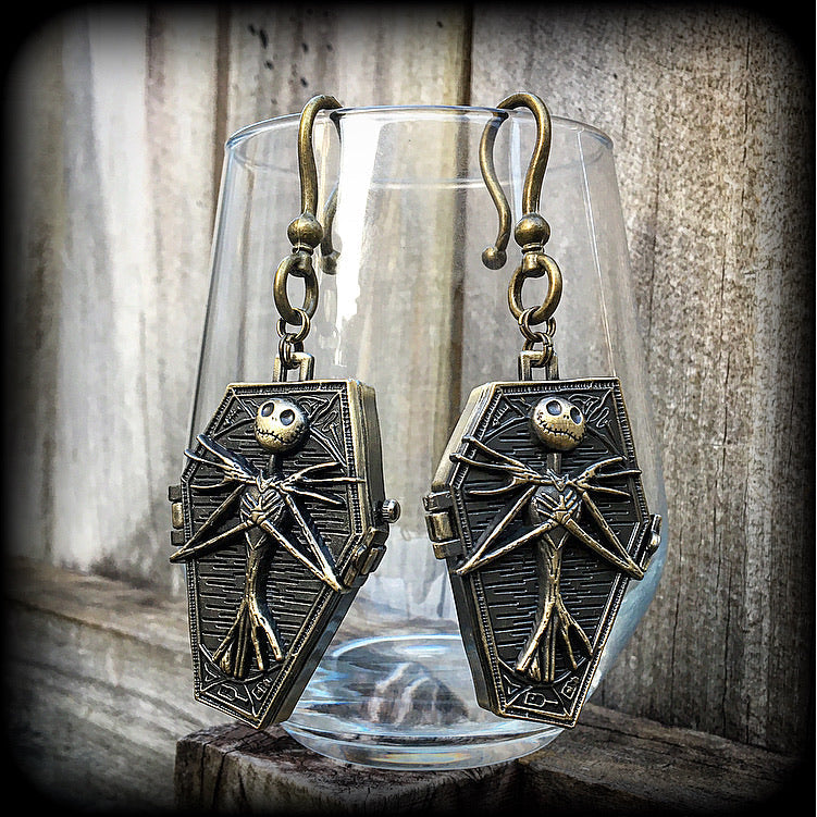 Nightmare Before Christmas earrings-Coffin ear hangers