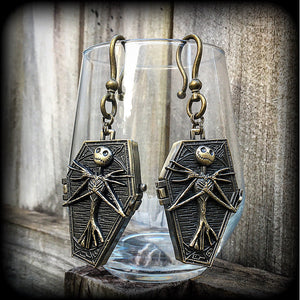 Nightmare Before Christmas earrings-Coffin ear hangers