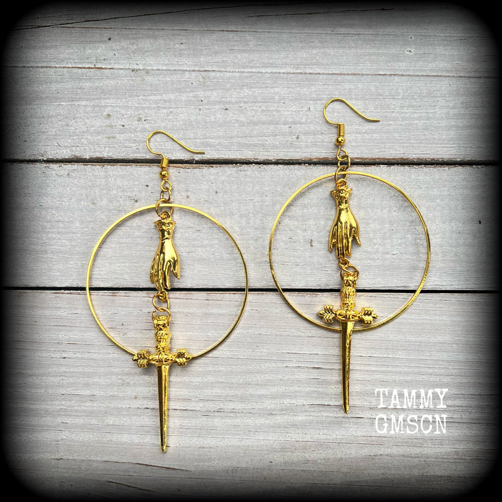 Ace of swords earrings-Tarot jewelry