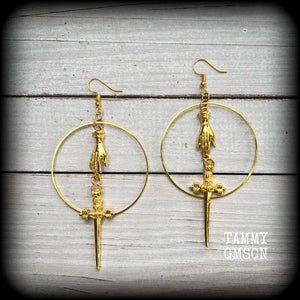 Ace of swords earrings-Tarot jewelry