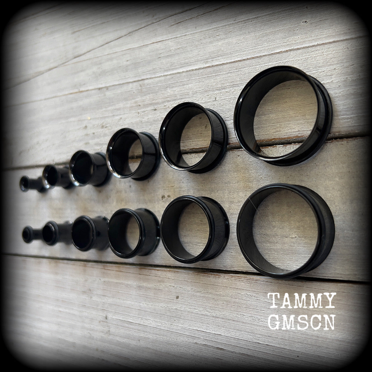 -4mm-6 gauge tunnels
-5mm-4 gauge tunnels
-6mm-2 gauge tunnels
-8mm-0 gauge tunnels
-10mm-00 gauge tunnels
-12mm-1/2" tunnels
-14mm-9/16" tunnels
-16mm-5/8" tunnels
-18mm-11/16" tunnels
-20mm-13/16" tunnels
-22mm-7/8" tunnels
-25mm-1" tunnels