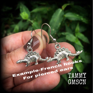 Stegosaurus earrings-Tunnel dangles