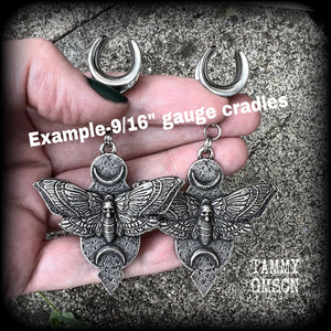 Deaths head moth earrings-Gothic occult earrings