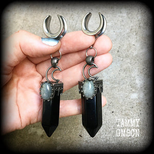 Obsidian ear weights 