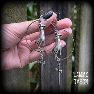 Ace of Swords earrings-Tarot card jewelry