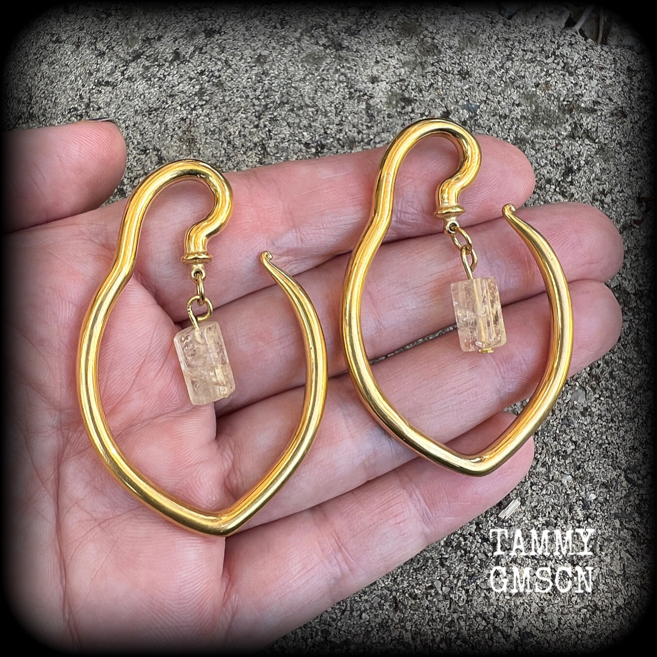Gemstone ear hangers 