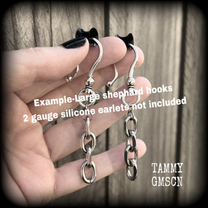 Chain link earrings-Punk earrings