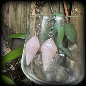 Rose Quartz earrings-Gemstone earrings