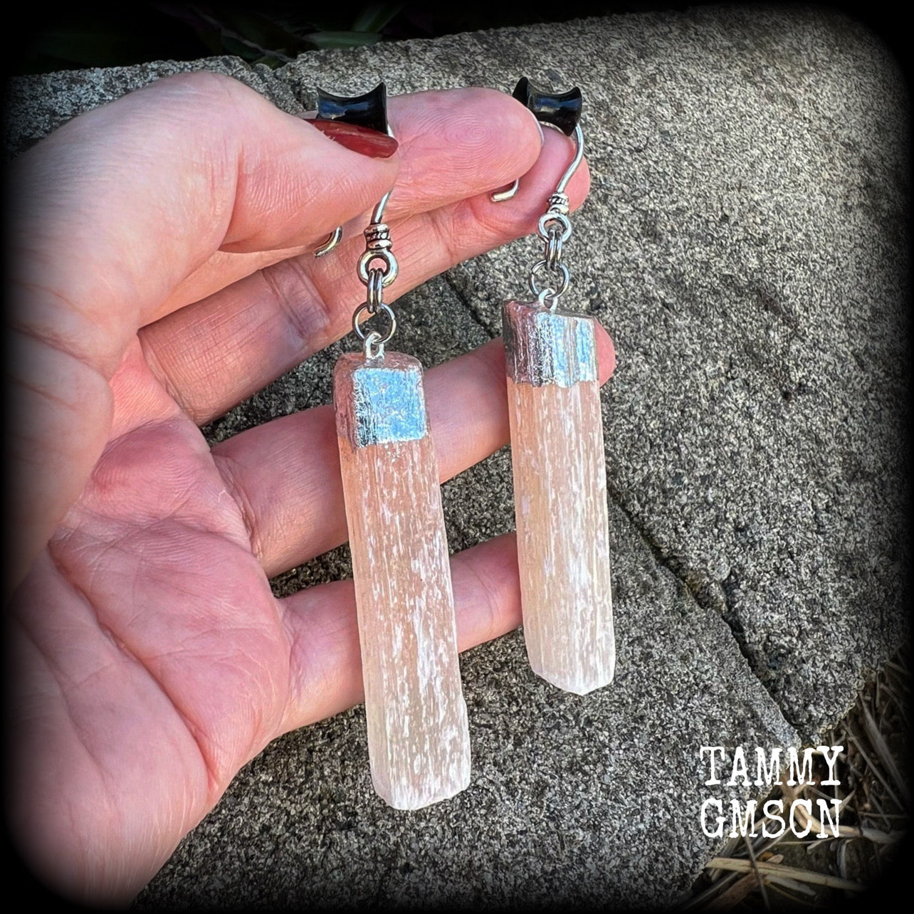 Pink Selenite jewellery 