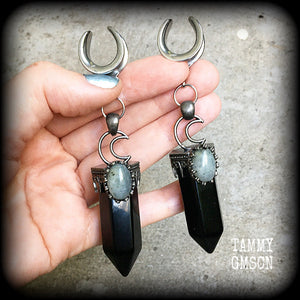 Labradorite ear hangers