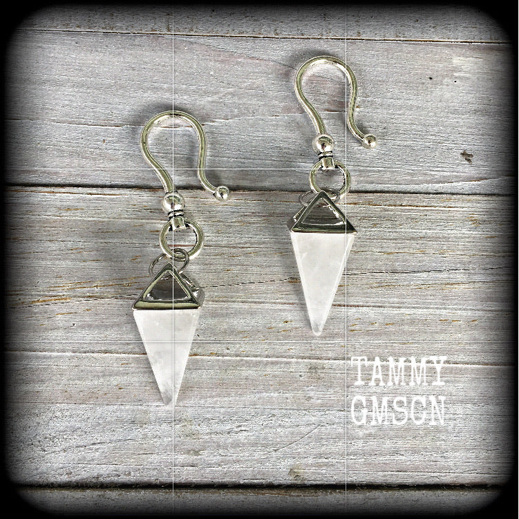 Clear quartz earrings 