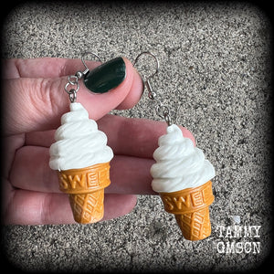 Ice Cream earrings-Soft serve ice cream