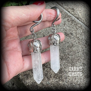 Clear quartz earrings