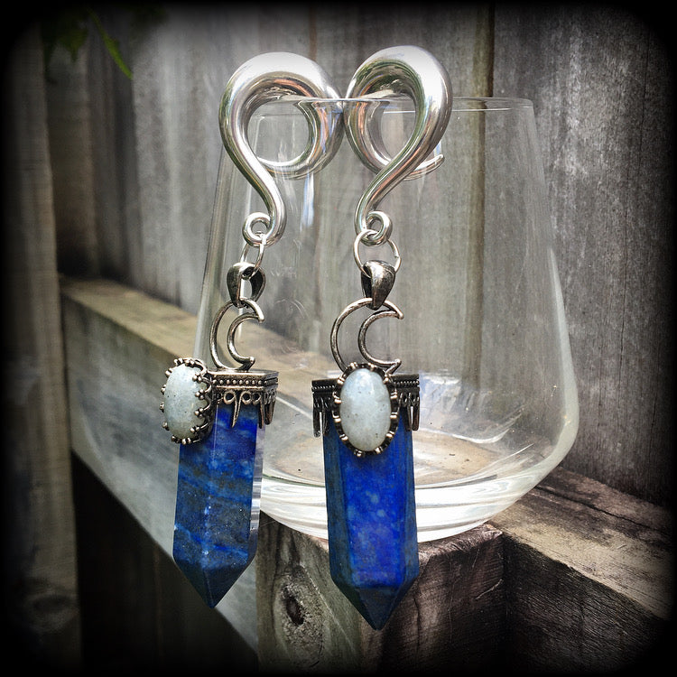 Lapis lazuli ear weights
