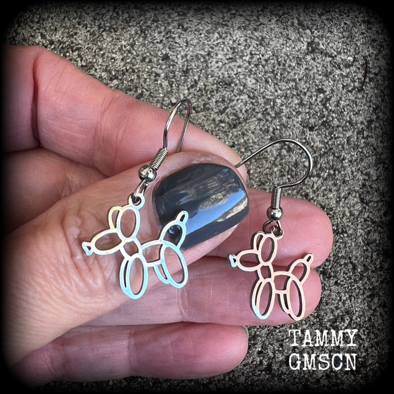 Balloon animal earrings-Dog earrings