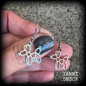 Balloon animal earrings-Dog earrings