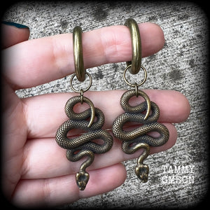 Serpent hoop earrings 