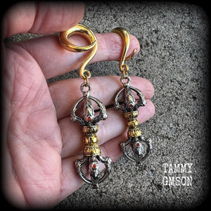 Dorje vajra gauged earrings