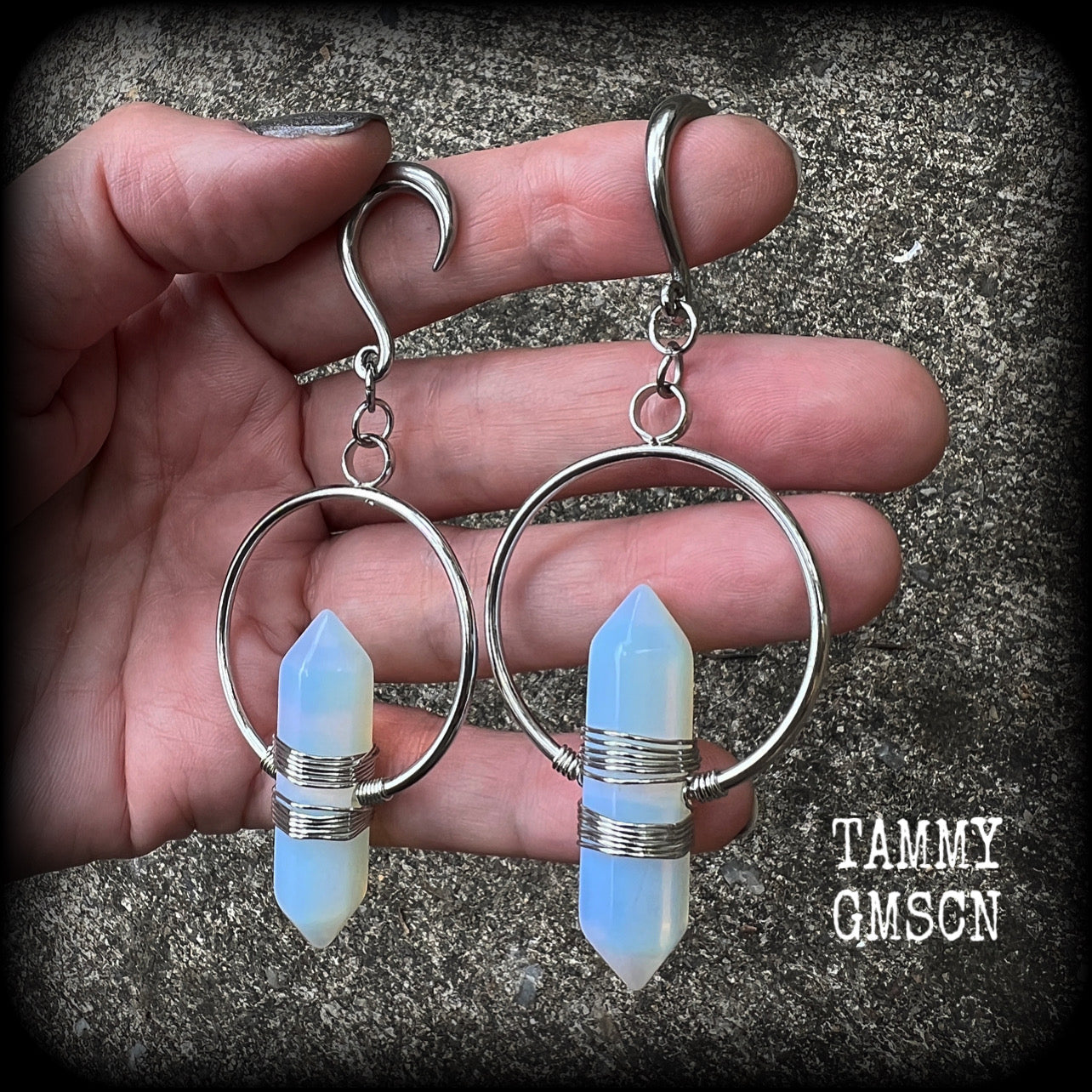 Opalite ear gauges