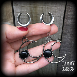 Black obsidian earrings