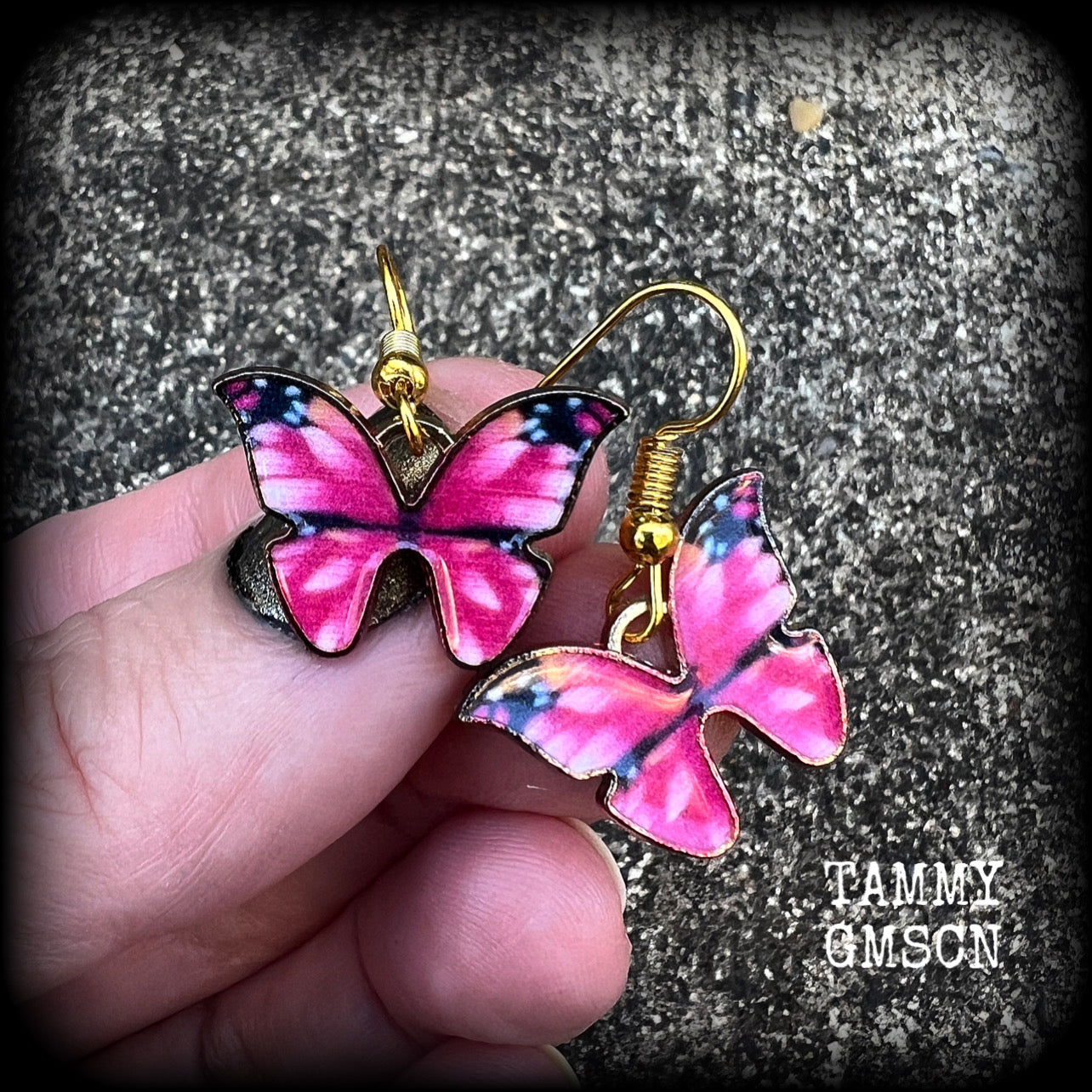 Pink butterfly earrings Butterfly jewelry Entomologist Entomology Insect earrings Insect jewelry Bugs earrings Gifts for girls Gifts for her Secret sanra Stocking stuffers Santa stocking Christmas gifts Christmas presents Fairycore Cottagecore