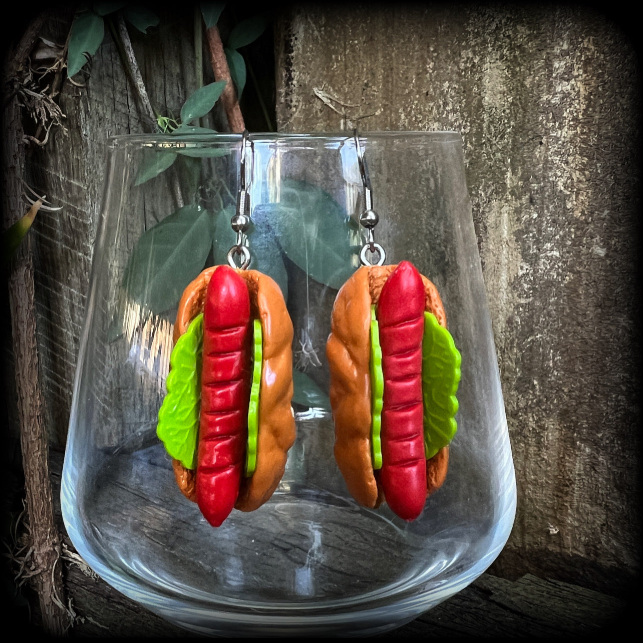 Hot Dog earrings-Novelty earrings