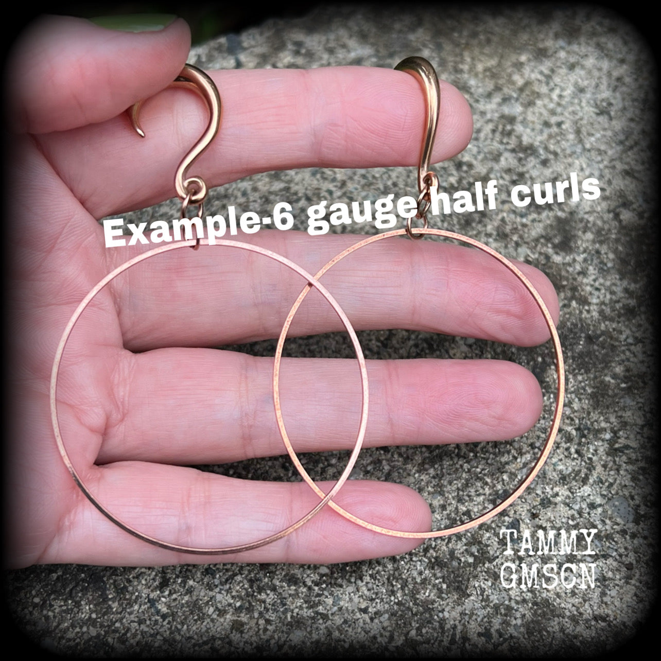 6 gauge body jewelry Rose gold hoop earrings Hoop gauged earrings Hoop ear weights Tunnel hoops 6 gauge ear hangers 6g 2g 0g 00g 1/2" 9/16" 5/8" 3/4" 7/8” 1” Stretched ears Stretched lobes Gauged ears Body jewelry ear gauges