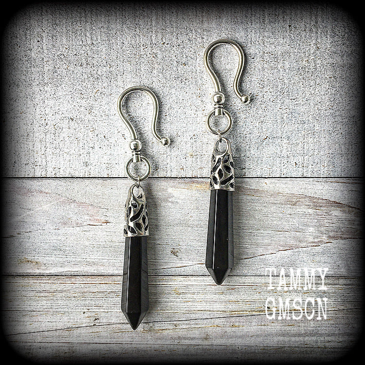 Black obsidian earrings 