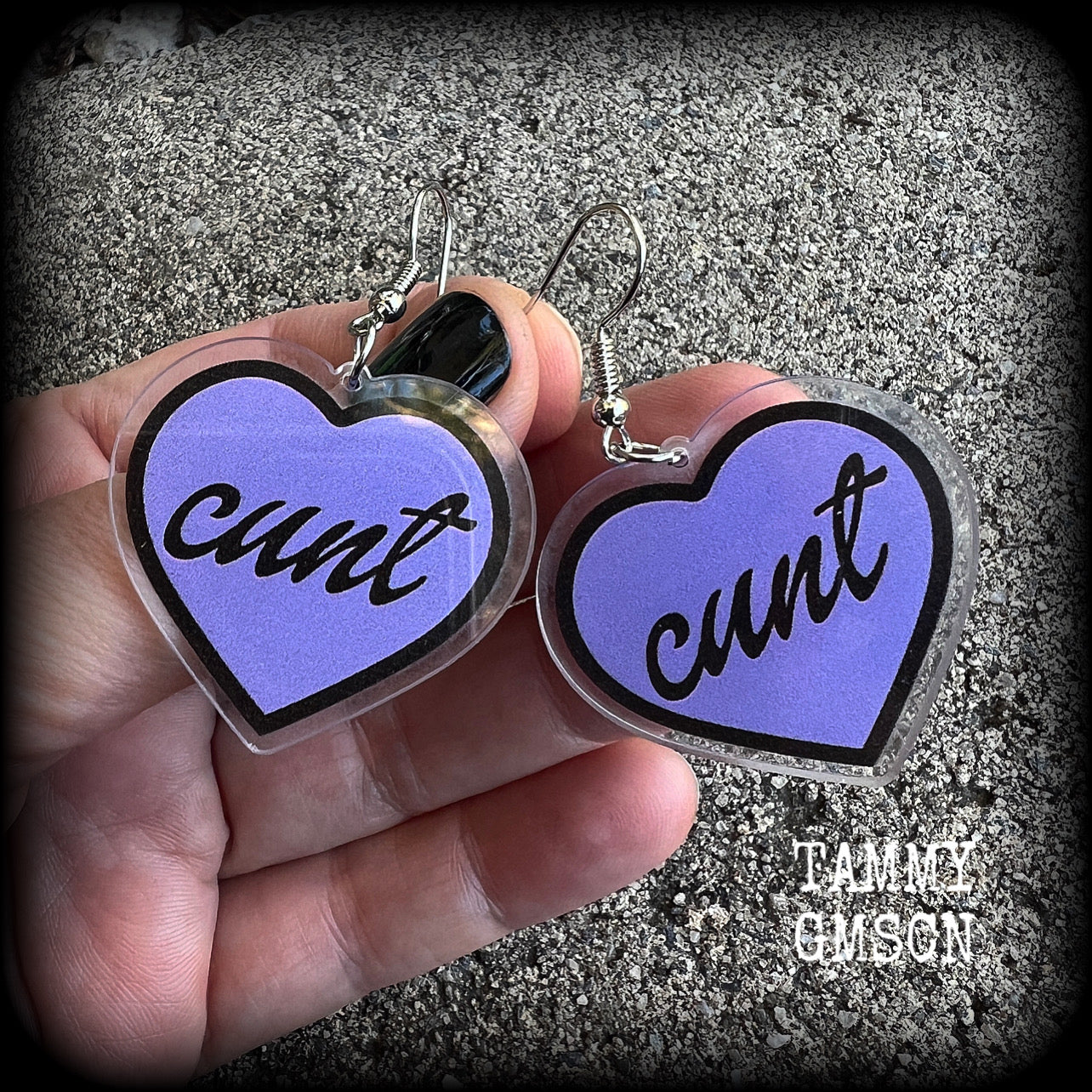 Swear word earrings-Cuss words