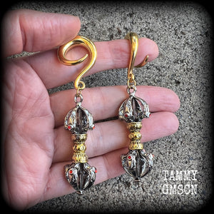 Dorje vajra gauged earrings