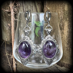 Amethyst ear gauges