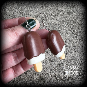 Chocolate paddle pop-Ice Cream earrings