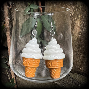 Ice Cream earrings-Soft serve ice cream