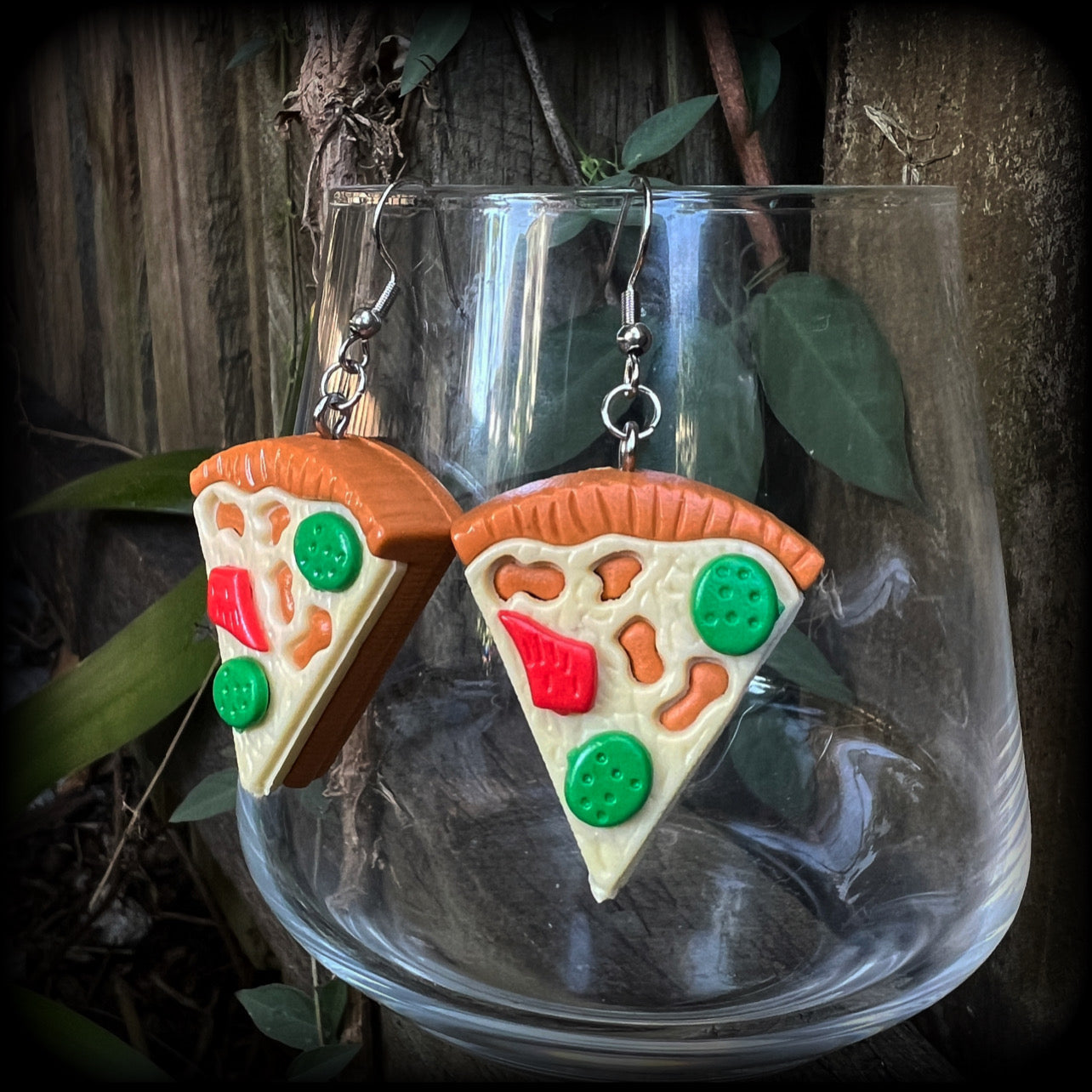 Pizza earrings-Pizza jewelry