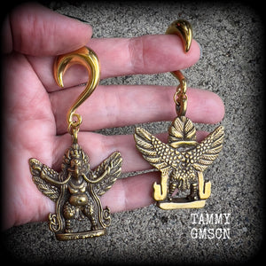 Garuda gauged earrings-Ear weights