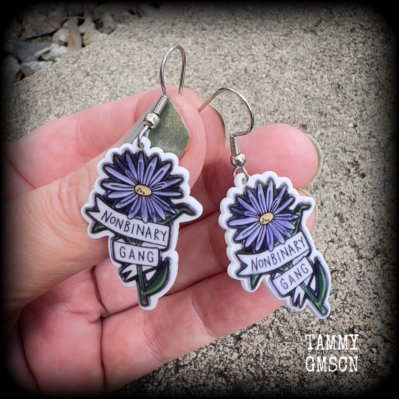 Non binary flower earrings