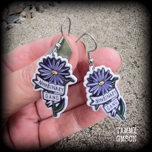 Non binary flower earrings