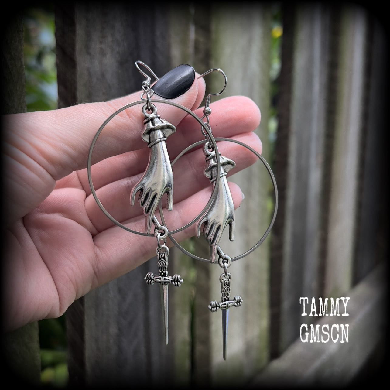 Ace of Swords earrings-Tarot card jewelry