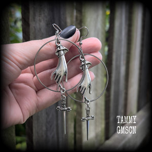 Ace of Swords earrings-Tarot card jewelry