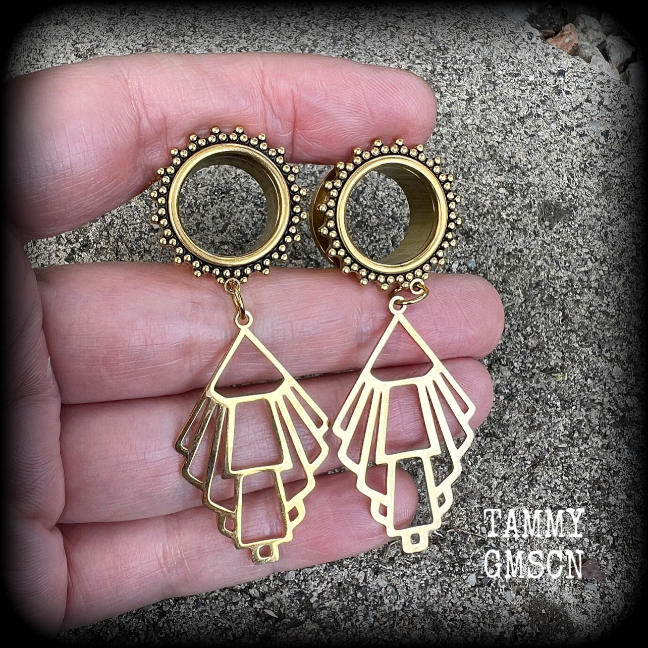 Aphrodite tunnel earrings-Art nouveau tunnels