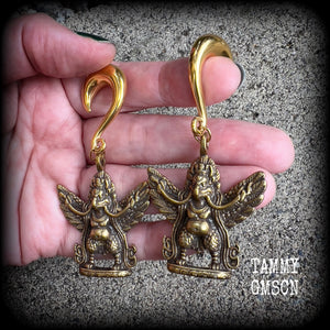 Garuda gauged earrings-Ear weights