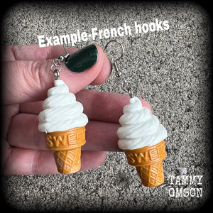 Ice Cream earrings-Soft serve ice cream